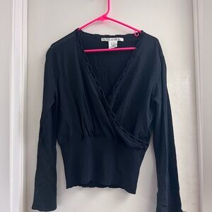 Max Studio deep v-neck beaded detail sweater - size Large